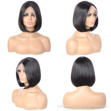 Rebecca 10 inch Ombre Short Bob Wigs Hot Sell Best Human Hair Wigs Middle Part Peruvian Remy Hair HD Lace Front Wigs Human Hair